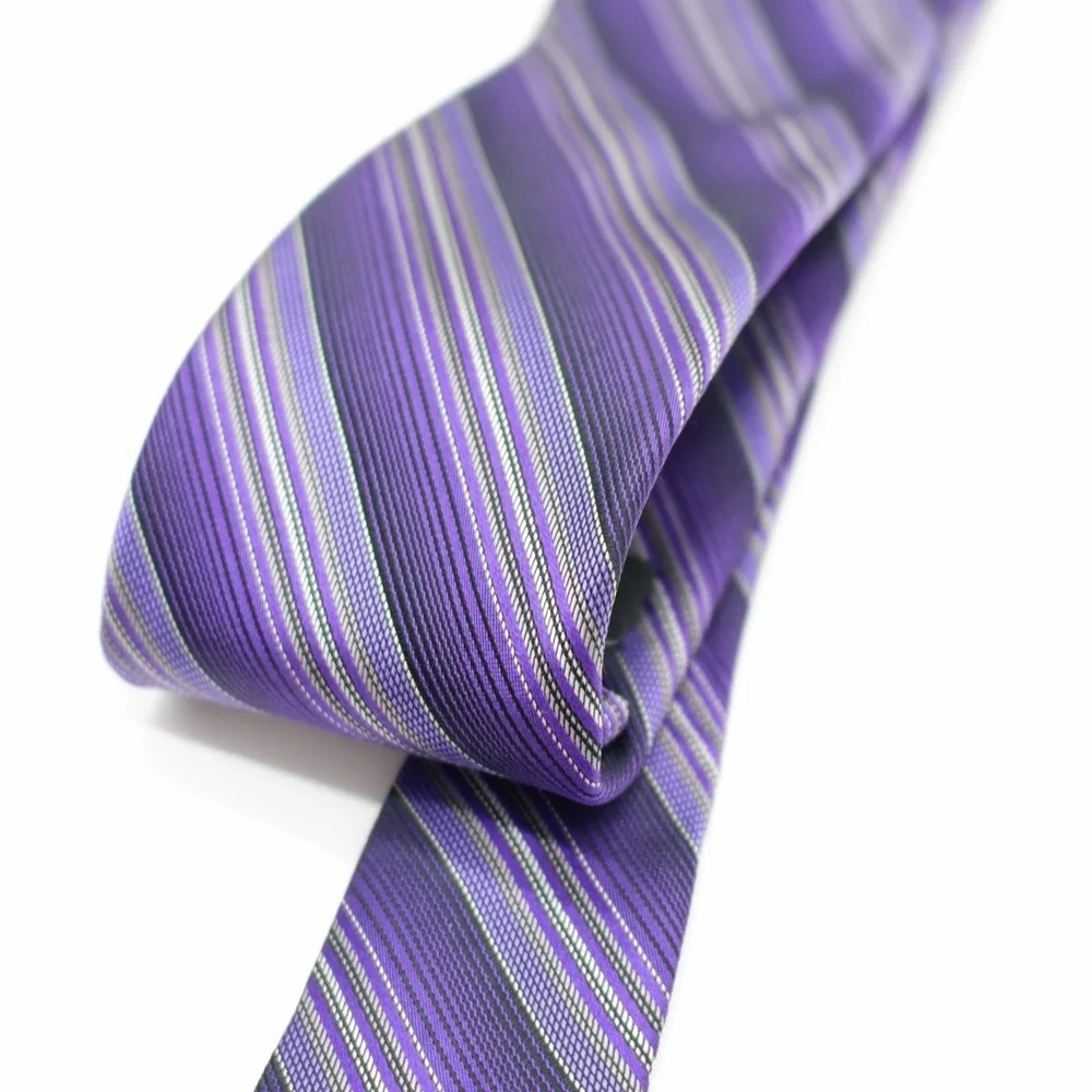 Kenneth Cole Awearness Purple‎ Striped Silk Tie Woven Skinny